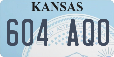 KS license plate 604AQO