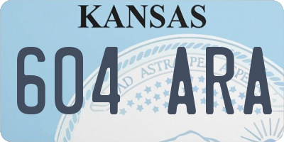 KS license plate 604ARA