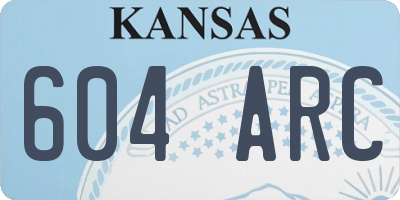 KS license plate 604ARC