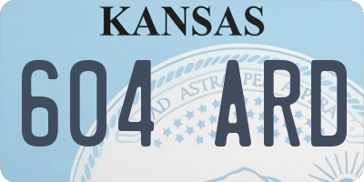 KS license plate 604ARD