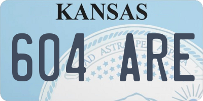 KS license plate 604ARE