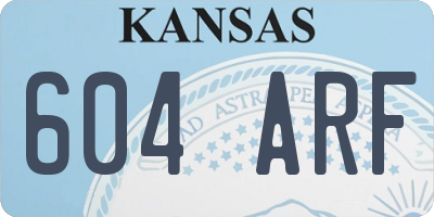 KS license plate 604ARF