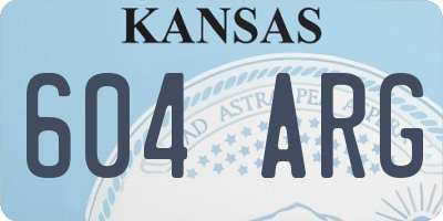 KS license plate 604ARG
