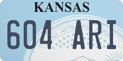 KS license plate 604ARI