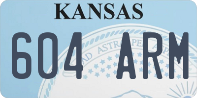 KS license plate 604ARM