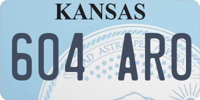 KS license plate 604ARO