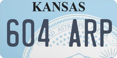 KS license plate 604ARP