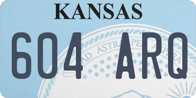 KS license plate 604ARQ