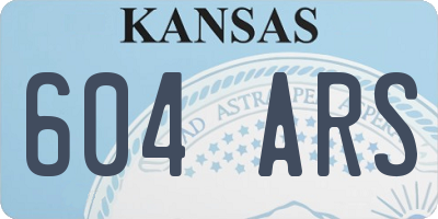 KS license plate 604ARS