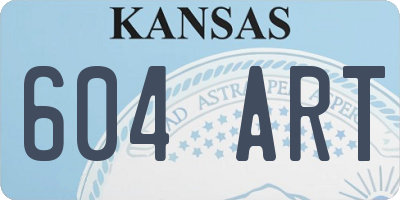 KS license plate 604ART