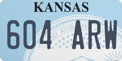 KS license plate 604ARW