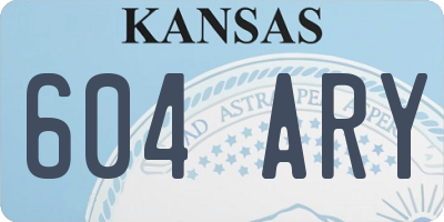 KS license plate 604ARY