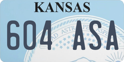 KS license plate 604ASA