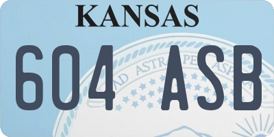 KS license plate 604ASB