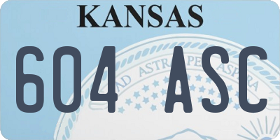 KS license plate 604ASC