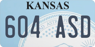 KS license plate 604ASD