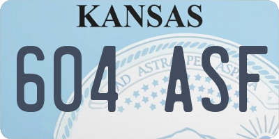 KS license plate 604ASF