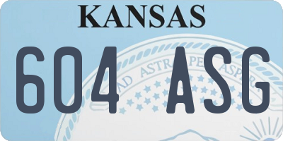 KS license plate 604ASG