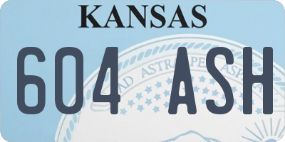 KS license plate 604ASH