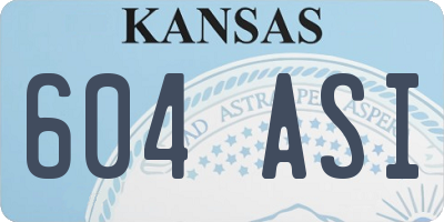 KS license plate 604ASI