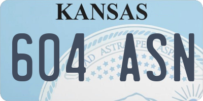 KS license plate 604ASN