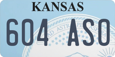 KS license plate 604ASO