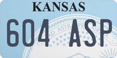 KS license plate 604ASP