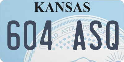 KS license plate 604ASQ