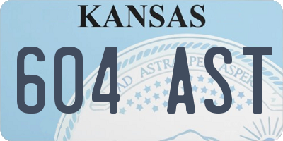 KS license plate 604AST