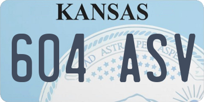 KS license plate 604ASV