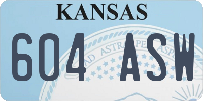 KS license plate 604ASW