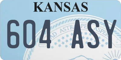 KS license plate 604ASY