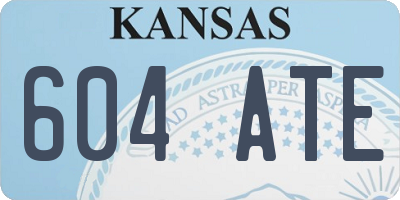 KS license plate 604ATE