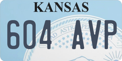 KS license plate 604AVP