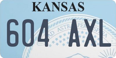 KS license plate 604AXL