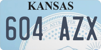 KS license plate 604AZX