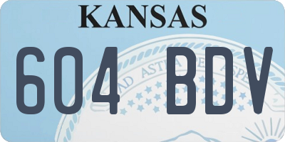 KS license plate 604BDV