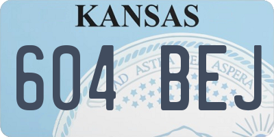 KS license plate 604BEJ