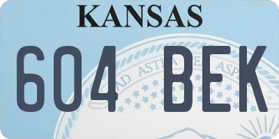 KS license plate 604BEK