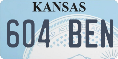 KS license plate 604BEN