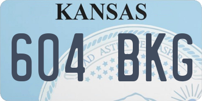 KS license plate 604BKG