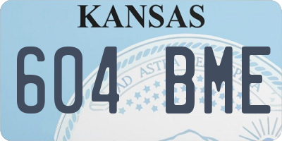 KS license plate 604BME