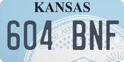 KS license plate 604BNF