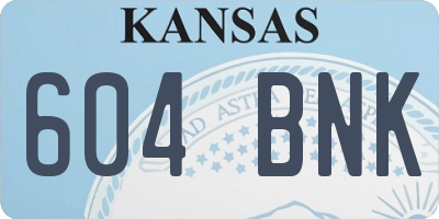 KS license plate 604BNK