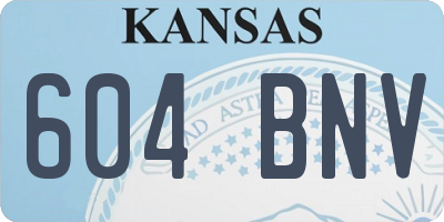 KS license plate 604BNV