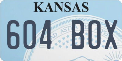 KS license plate 604BOX