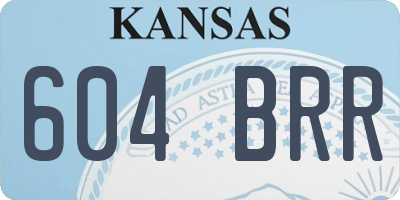 KS license plate 604BRR
