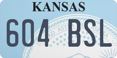 KS license plate 604BSL