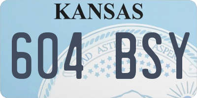 KS license plate 604BSY