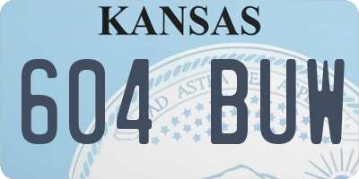 KS license plate 604BUW